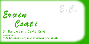ervin csati business card
