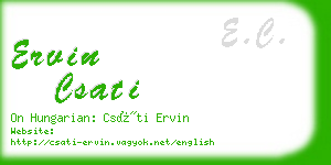 ervin csati business card